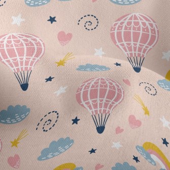 Cute Hot Air Balloon Lightweight Performance Linen