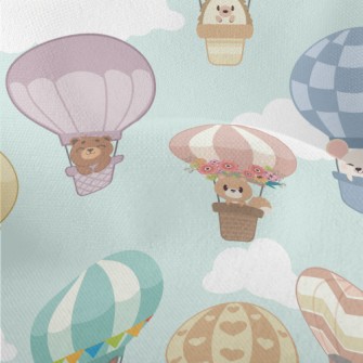 Cute Animal Hot Air Balloon Lightweight Performance Linen