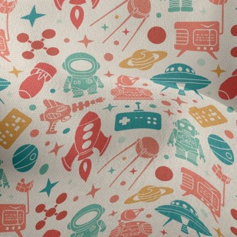 Robot Flying Saucer Rocket Lightweight Performance Linen