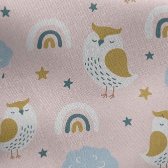 Rainbow Owl Jersey Backed Fleece