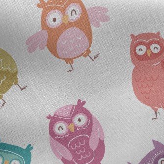 Colorful Owl Jersey Backed Fleece