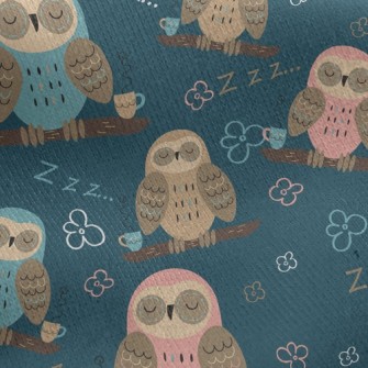 Sleeping Owl Jersey Backed Fleece