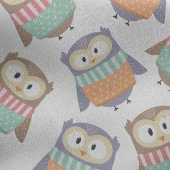 Owl In Clothes Jersey Backed Fleece