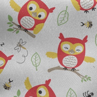 Bee Owl Jersey Backed Fleece