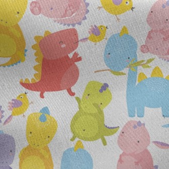 Happy Dinosaur Jersey Backed Fleece
