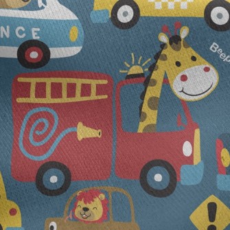 Taxi Fire Truck Jersey Backed Fleece