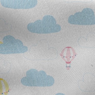 Rainbow Hot Air Balloon Jersey Backed Fleece