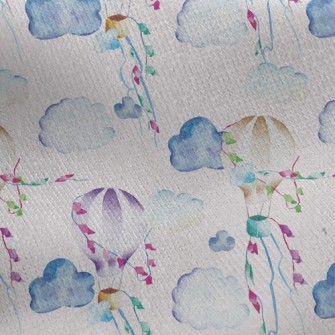 Festive Hot Air Balloon Jersey Backed Fleece