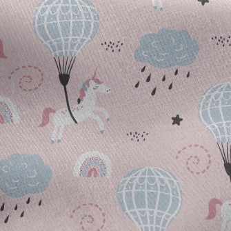 Unicorn Hot Air Balloon Jersey Backed Fleece