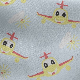 Cute Plane Jersey Backed Fleece