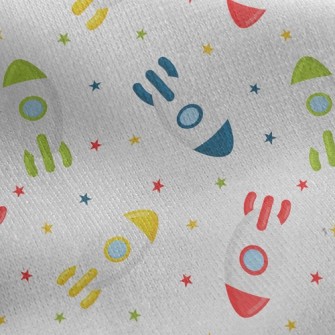 Cute Rocket Jersey Backed Fleece