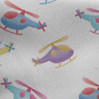 Cute Helicopter Jersey Backed Fleece