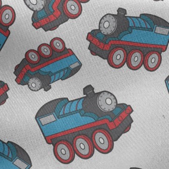 Little Blue Train Jersey Backed Fleece