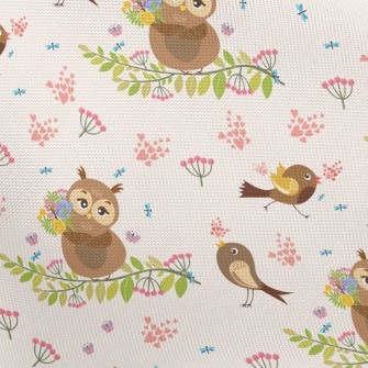 Singing Bird And Owl Pongee