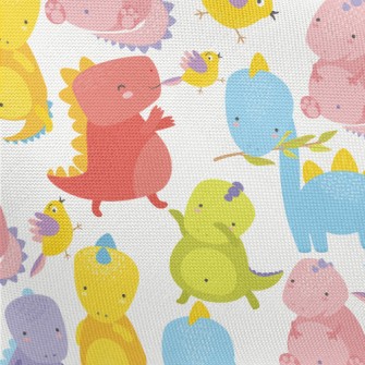 Happy Dinosaur Pongee