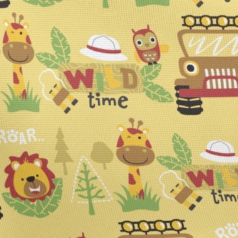 Lion Giraffe Jungle Car Pongee