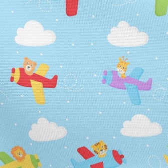 Cute Animal Plane Pongee