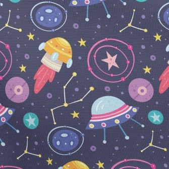Outer Space Flying Saucer Pongee