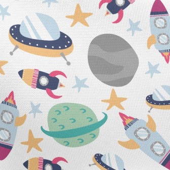 Space Planet Rocket Pongee