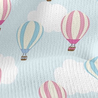 Blue Sky White Clouds Hot Air  Stretch Jersey