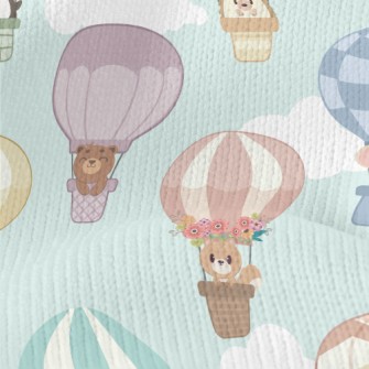 Cute Animal Hot Air Balloon Stretch Jersey