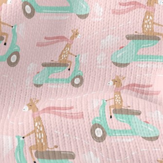Giraffe Riding A Motorcycle Stretch Jersey