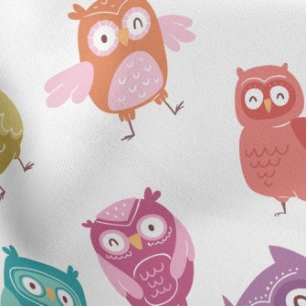 Colorful Owl Lightweight Cotton Poplin