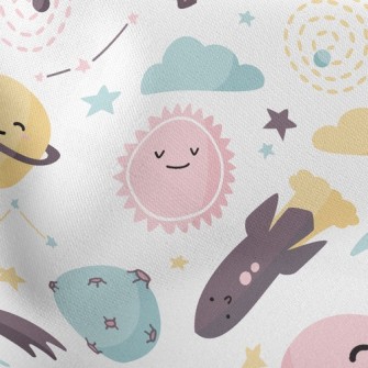 Rocket Sun Planet Lightweight Cotton Poplin