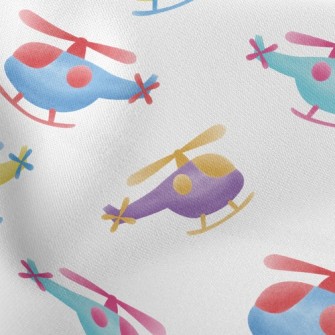 Cute Helicopter Lightweight Cotton Poplin