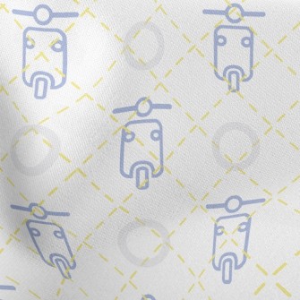 Cute Motorcycle Lightweight Cotton Poplin