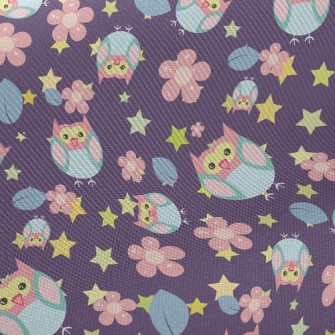 Flower Owl Midweight Cotton Poplin
