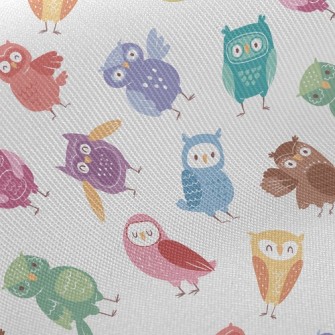 Colorful Owl Midweight Cotton Poplin