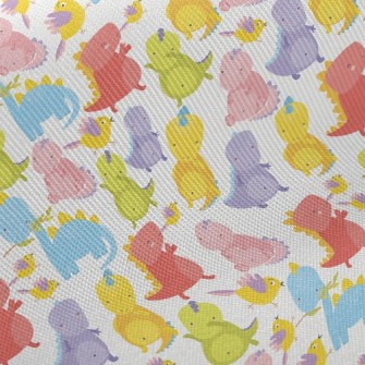 Happy Dinosaur Midweight Cotton Poplin
