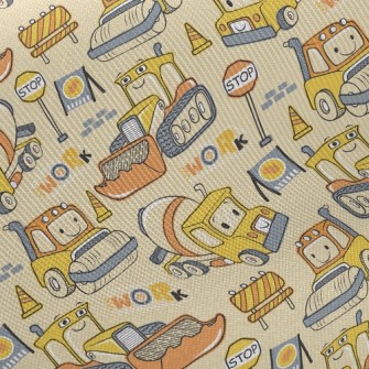 Construction Vehicle Midweight Cotton Poplin