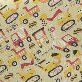 Construction Vehicle Excavator Midweight Cotton Poplin