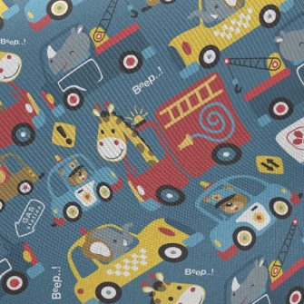 Taxi Fire Truck Midweight Cotton Poplin