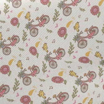 Singing Bird Bike Midweight Cotton Poplin