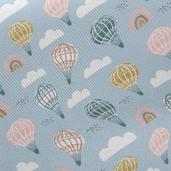 Rainbow Hot Air Balloon Midweight Cotton Poplin