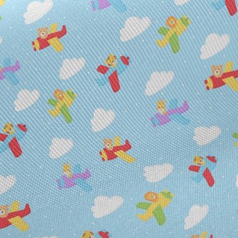 Cute Animal Plane Midweight Cotton Poplin