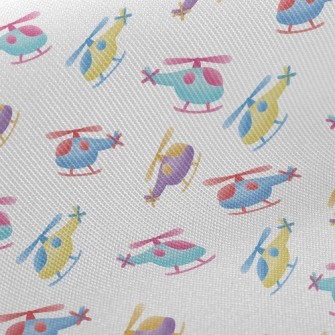 Cute Helicopter Midweight Cotton Poplin