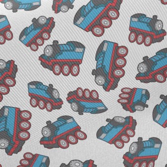 Little Blue Train Midweight Cotton Poplin