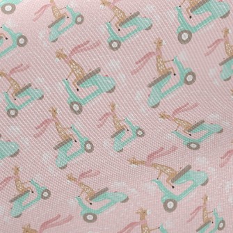Giraffe Riding A Motorcycle Midweight Cotton Poplin