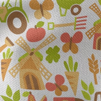 Cartoon Farm Windmill Waterproof Canvas