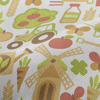 Cartoon Farm Windmill Performance Linen