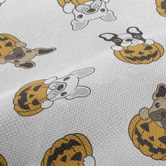 Bulldog Halloween Pumpkin Performance Linen