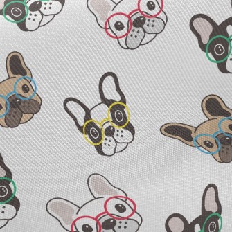 Playful Glasses Bulldog Twill
