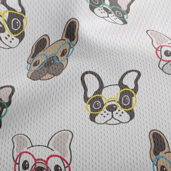 Playful Glasses Bulldog Athletic Mesh Flat Back