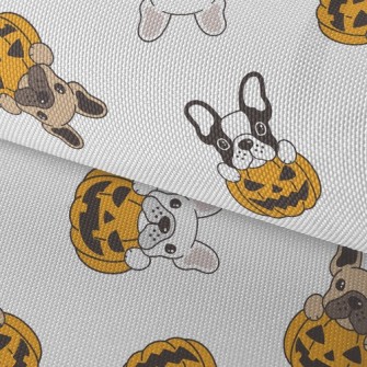 Bulldog Halloween Pumpkin Waterproof Oxford
