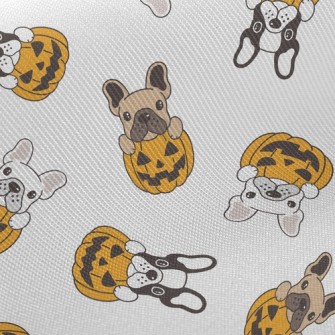 Bulldog Halloween Pumpkin Twill