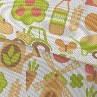 Cartoon Farm Windmill Waterproof Oxford